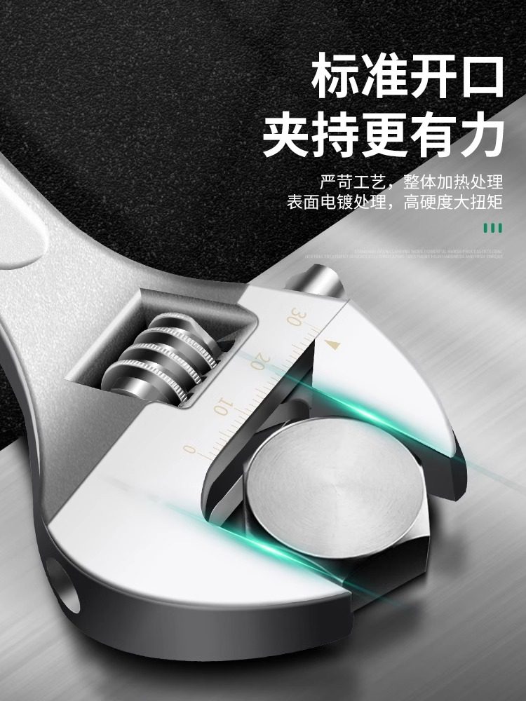 Industrial-Grade Adjustable Wrench Set, Universal Wrench, Imported Large-Opening Wrench, Multi-Functional Set, Small Wrench