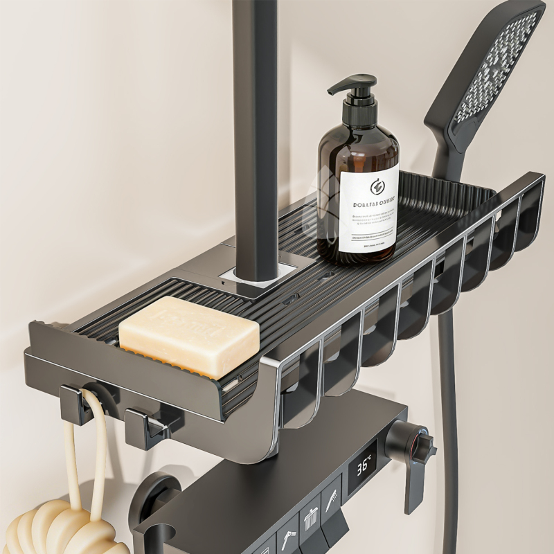 Bathroom No-Drill Household Shower Head Holder Tray Storage Rack Shower Room Shower Gel Bathroom Shower Rod Hanger Bathroom No-Drill Household Shower Head Holder Tray Storage Rack Shower Room Shower Gel Bathroom Shower Rod Hanger