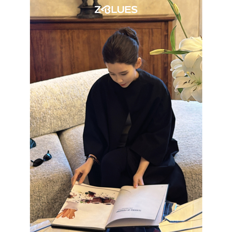 Z.Blues【Heartbeat of a Thousand Times】Minimalist Artistic A-Line Cape-Style Bowknot Half-Sleeve Trench Coat Z.Blues【Heartbeat of a Thousand Times】Minimalist Artistic A-Line Cape-Style Bowknot Half-Sleeve Trench Coat