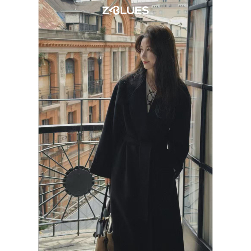 Zblues Letter from the North Wool Cashmere Robe-Style Coat 2026 Winter New Double-Sided Woolen Coat Zblues Letter from the North Wool Cashmere Robe-Style Coat 2026 Winter New Double-Sided Woolen Coat