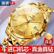 (Loluo Luxury Products) Top 10 Swiss Omega Mens Watches Mechanical Watches 24K Gold Watches Waterproof Real Diamond Mens Watches