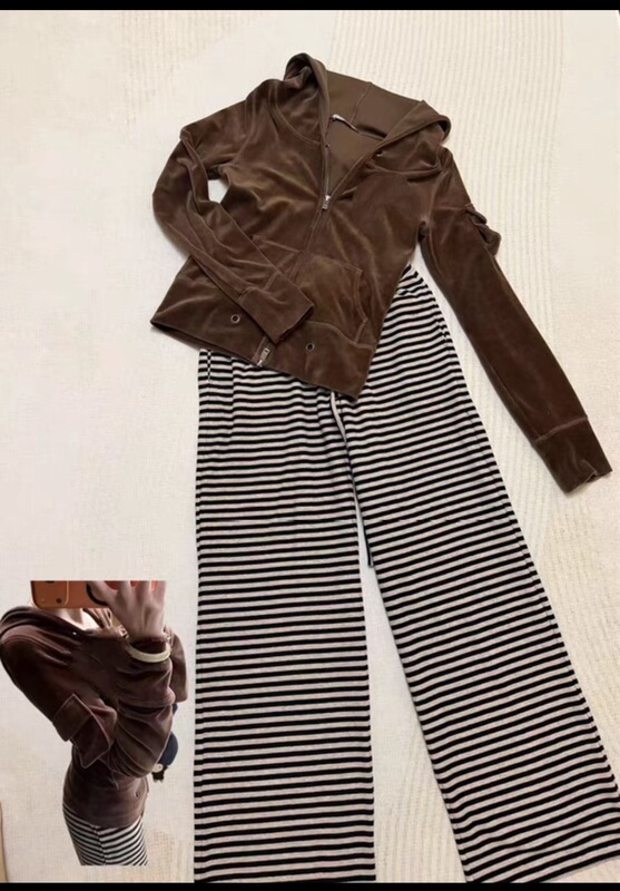 Svv Korean Style Lazy Striped Wide-Leg Pants, Striped Home Casual Versatile Sweatpants, New for Autumn Svv Korean Style Lazy Striped Wide-Leg Pants, Striped Home Casual Versatile Sweatpants, New for Autumn