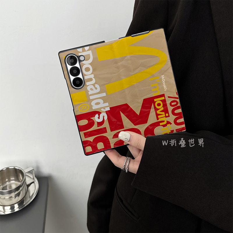 Trendy Brand Creative m Letter Mcdonald's Style Samsung Z Fold6 Phone Case Foldable Screen Z Fold5 Protective Cover Z Fold6 Korean Style Full Coverage High-End Flip Leather Case Luxurious W26 Trendy Brand Creative m Letter Mcdonald's Style Samsung Z Fold6 Phone Case Foldable Screen Z Fold5 Protective Cover Z Fold6 Korean Style Full Coverage High-End Flip Leather Case Luxurious W26