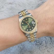 Fashion Big Brand] 98 New 31mm Datejust Olive Green Diamond Automatic Mechanical Watch Womens 68273