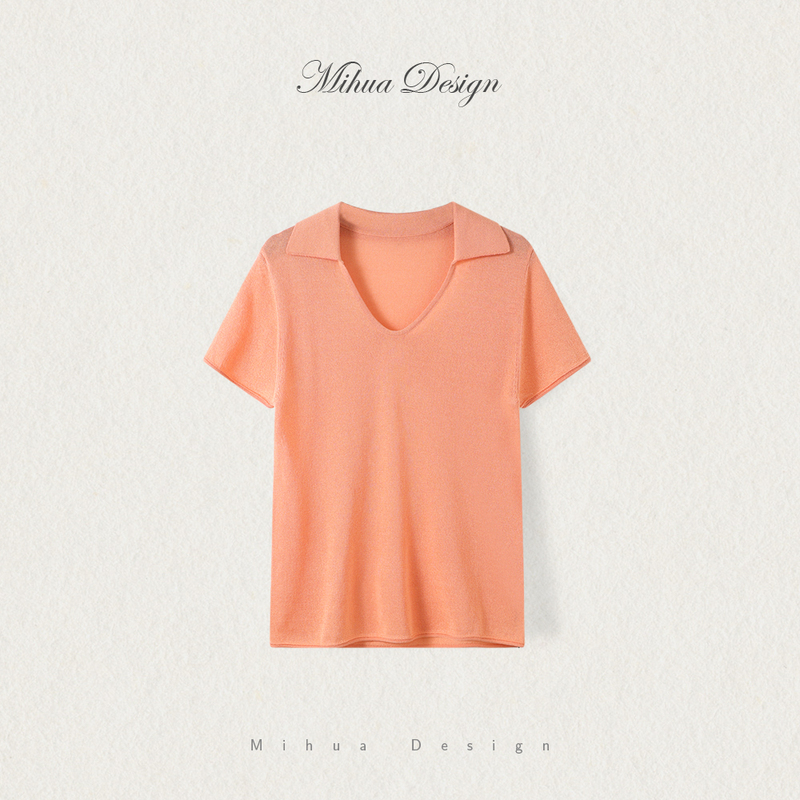 【Mia】Super Beautiful Swan Neck! Small Round Collar and Breathable Paper Yarn Knitwear That Makes You Look Slimmer 【Mia】Super Beautiful Swan Neck! Small Round Collar and Breathable Paper Yarn Knitwear That Makes You Look Slimmer