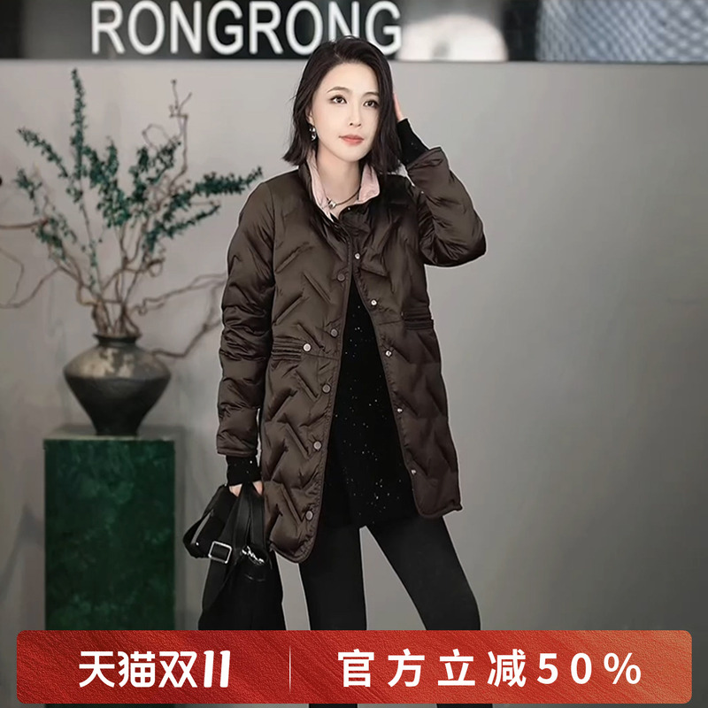 Rongrong【Amber Warm Light】 95% Polish Krueda White Goose down Anti-Dust down Jacket Xlyp1983