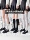 黑色天鹅绒过膝袜jk袜奶白色日系袜子薄款性感女大小腿袜长筒丝袜