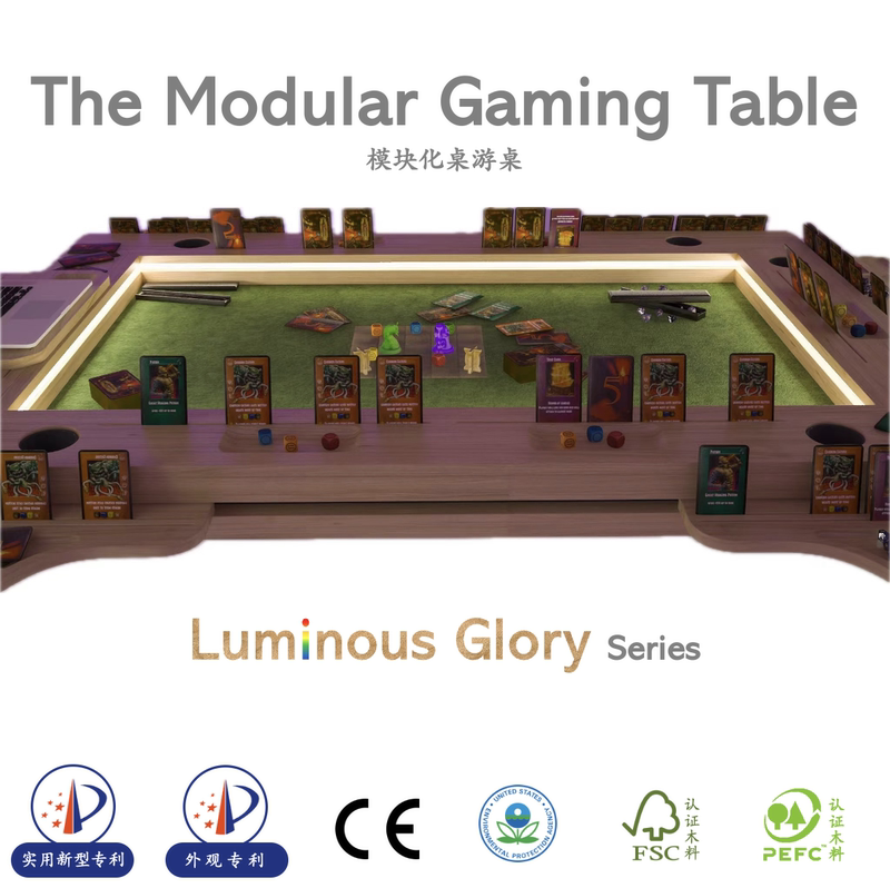 Luminous Full-Function Imported Solid Wood Hardwood Board Game Table, Gaming Table, Dining Table, Hong Kong Heritage Industrial