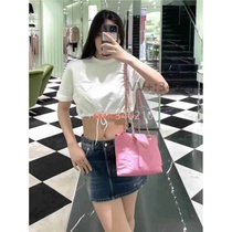 (Qingxin new classic inverted triangle round neck drawstring waist short-sleeved womens short shirt