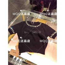 (Qingxin Rikou Village round neck with solid color short-sleeved cashmere knitted shirt