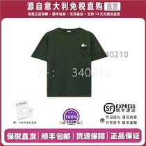 (Qingxin new embroidered panda loose round neck casual short-sleeved womens shirt for men