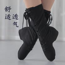 Extended mens and womens canvas dance Tibetan horse boots ethnic practice Mongolian jazz soft-soled dance shoes boots high-top dance