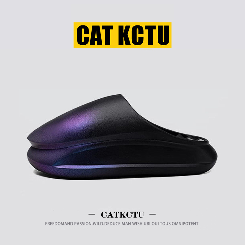 [American Light Luxury] Catkctu2025 Wide-Toe Gradient Closed-Toe Slippers for Men, Summer Outdoor Slip-On Unisex Style