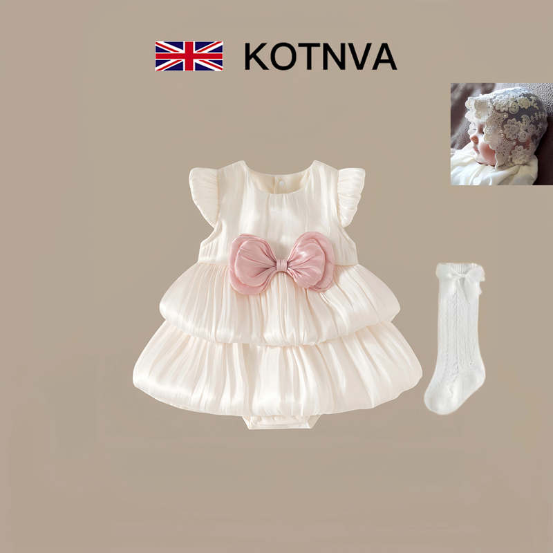British Kotnva Baby Girl Romper Dress Stylish Sleeveless Princess Cake Dress 100-Day Birthday Dress British Kotnva Baby Girl Romper Dress Stylish Sleeveless Princess Cake Dress 100-Day Birthday Dress
