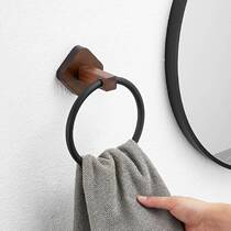 Towel ring round black and white wall popular small size black gun gray simple engineering hotel matte manufacturer