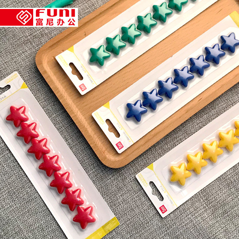 Funny 26mm Small Star Magnet 30mm Pentagonal Magnetic Multicolor Office Magnet Kindergarten Teaching Kids Reward Benefit Magnetic Magnetic Clasp Creative Small Star Refrigerator Tap Magnetic Tap