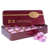 Puer Tea Colorful Lotus Leaf Tea Lotus Leaf Puer Small Golden Tuo Mini Tuo Tea in Exquisite Iron Box