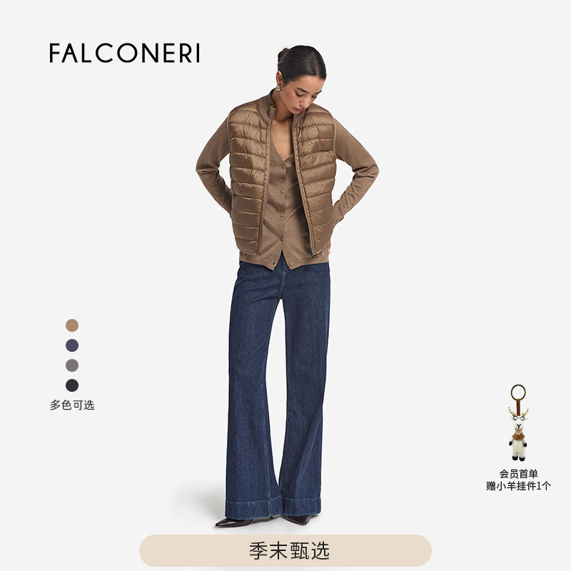 [End-Of-Season Discount] Falconeri Women's Commuting Double-Sided down Jacket Stand Collar Warm down Vest Dcc105G