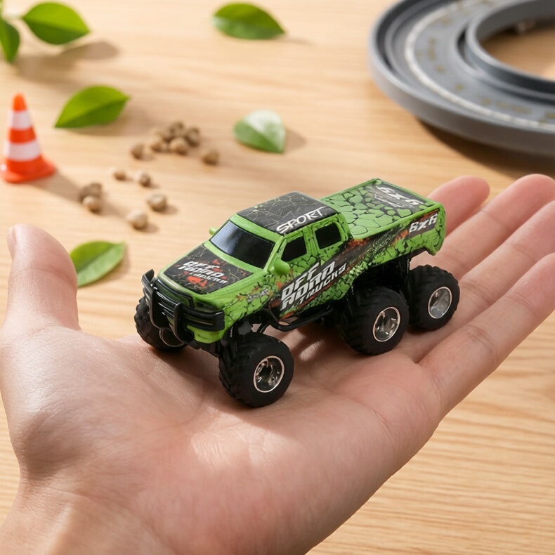 Remote Control Car 1:64 Mini Six-Wheel Alloy Car Model Chevrolet Rear-Wheel Drive Remote Control Off-Road Vehicle Rechargeable with Shock Absorption 26