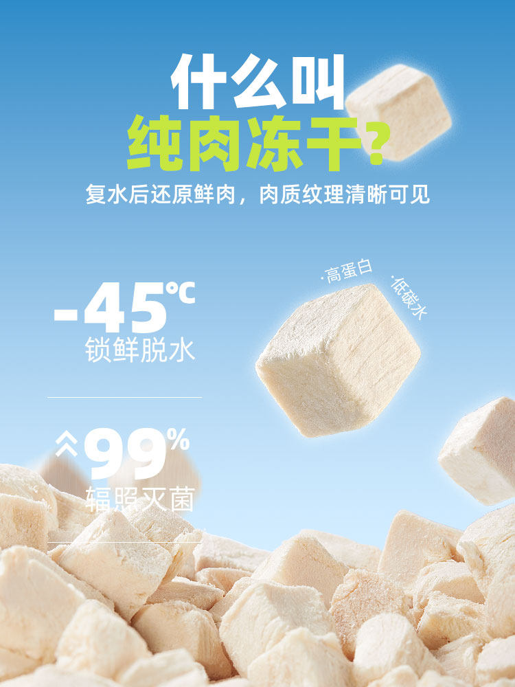 Freeze-Dried Chicken Snacks for Cats, Chicken Breast, Pet Dried Fish, Cat Snacks, Nutritious Cat Food for Chubby Cats