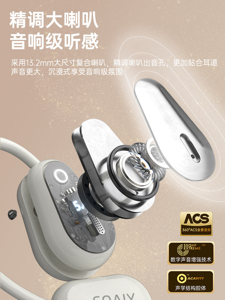 Soaiy Gd36 Bluetooth Earphones, Over-Ear Wireless, Non-In-Ear, Suitable for Running, Fitness, and Sports, Can'T Be Shaken Off