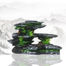 Fish tank rockery resin landscaping simulation stone fish farming supplies turtle fish tank decoration aquarium shrimp avoidance hole package