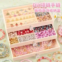 Handmade beading diy material childrens glass bracelets beads childrens jewelry girls toys birthday gifts