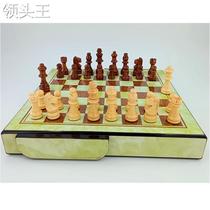 Export quality desktop wooden chess with drawers finely carved chess pieces and multiple chess pieces