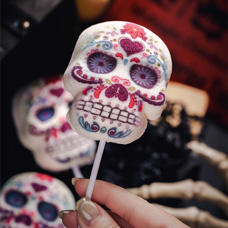 Halloween Candy Kidsren's Snacks Skull Cotton Candy Gummy Popular 3D Stereo Small Package Holiday Gift