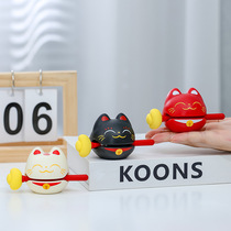 New Years creative gifts home office desk decorations decompression dolls wealth wooden fish work station decorations souvenirs