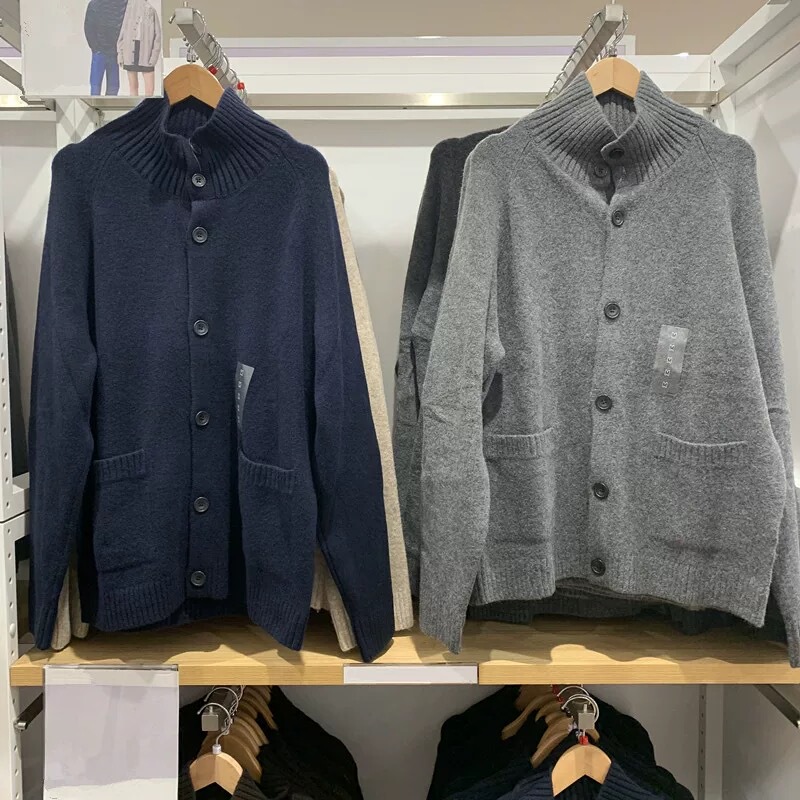 Men's and Women's Soufflé Knit Cardigan/Sweater Jacket 25 Autumn and Winter New Style 480023