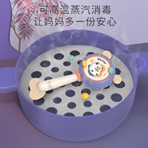 Baby rattle can be chewed 3-6 months old newborn baby hand drum music stick rattle toy 0-1 years old