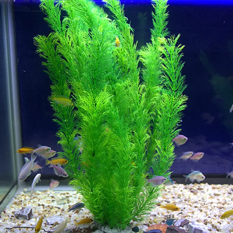 Fish Tank Decoration, Artificial Aquatic Plants, Fake Aquatic Plants for Aquascaping, Soft Aquatic Plants, Green Plastic Aquatic Plants