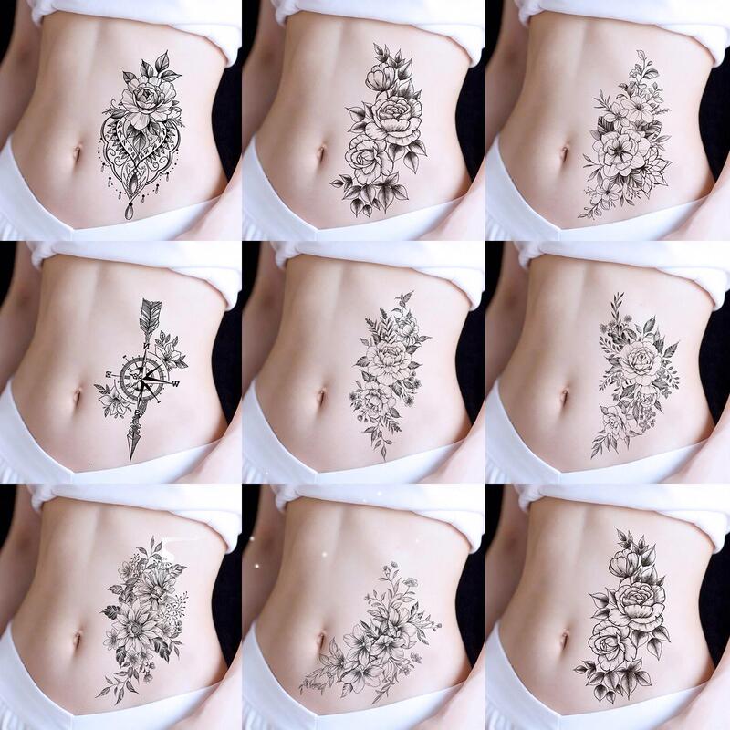 8 Pieces of Colorful Black Tattoo Stickers for Men and Women, Waterproof, Long-Lasting, High-End Feel, Temporary Tattoos for Covering Scars on the Lower Abdomen 8 Pieces of Colorful Black Tattoo Stickers for Men and Women, Waterproof, Long-Lasting, High-End Feel, Temporary Tattoos for Covering Scars on the Lower Abdomen