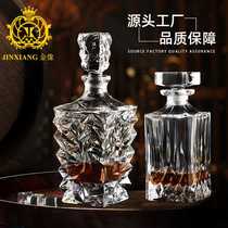 Golden statue Nordic thickened creative whiskey bottle empty bottle crystal glass transparent jug wine bottle wine dispenser