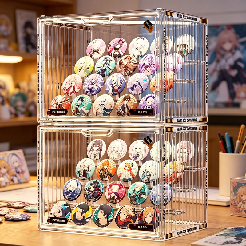 Desktop Acrylic Display Box Transparent Acrylic Display Cabinet Dustproof Badge Anime Merchandise Stand Display Rack Desktop Acrylic Display Box Transparent Acrylic Display Cabinet Dustproof Badge Anime Merchandise Stand Display Rack
