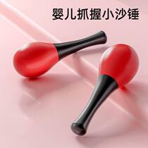 Small sand hammer baby red baby hand holding hearing pursuit training toy can chew rattle educational black and white card