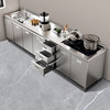 Xinjiang and Tibet Free Shipping 304 Stainless Steel All-Steel Kitchen Cabinets Upgraded Model Simple Stove Storage Cupboard