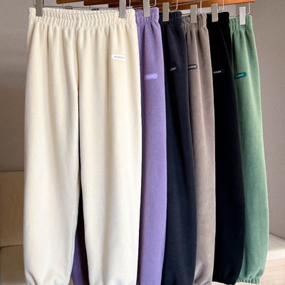 秋冬新款加厚暖暖裤双面摇粒绒家居裤女可外穿高腰保暖睡裤星期裤