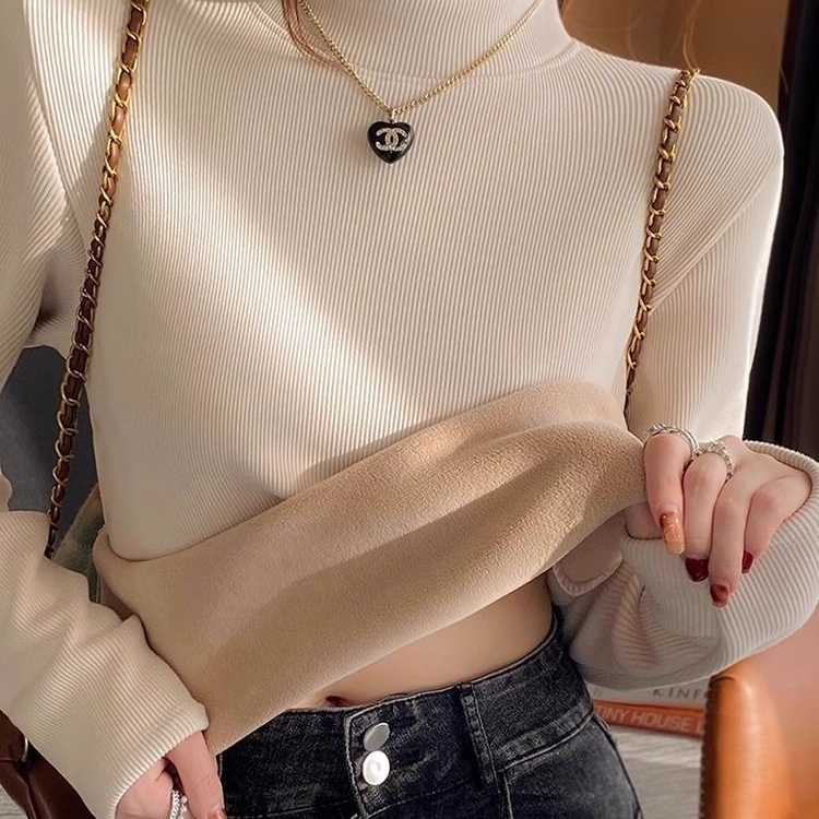 加绒加厚女士打底衫