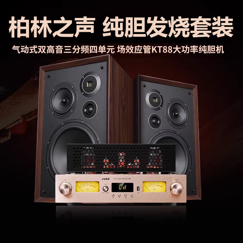 Berlin Sound Audiophile-Grade Hi-Fi Audio High-Quality Tube Amplifier Combo 10inch Bookshelf Speakers Home Living Room Audio