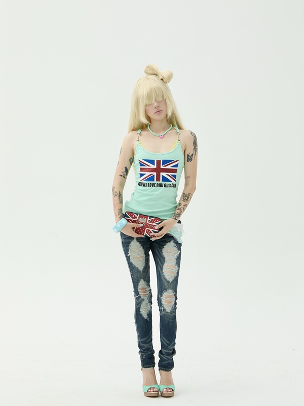 Riri Girls Original Ripped Y2K Retro Distressed Large Embroidered Rivet Subculture Skinny Stretch Jeans Riri Girls Original Ripped Y2K Retro Distressed Large Embroidered Rivet Subculture Skinny Stretch Jeans
