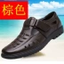 Dép nam 2018 mới bằng da mùa hè trung niên 46 nam XL 45 giày trung niên cha 47 dép da nam những mẫu giày nam đẹp 2021 Sandal