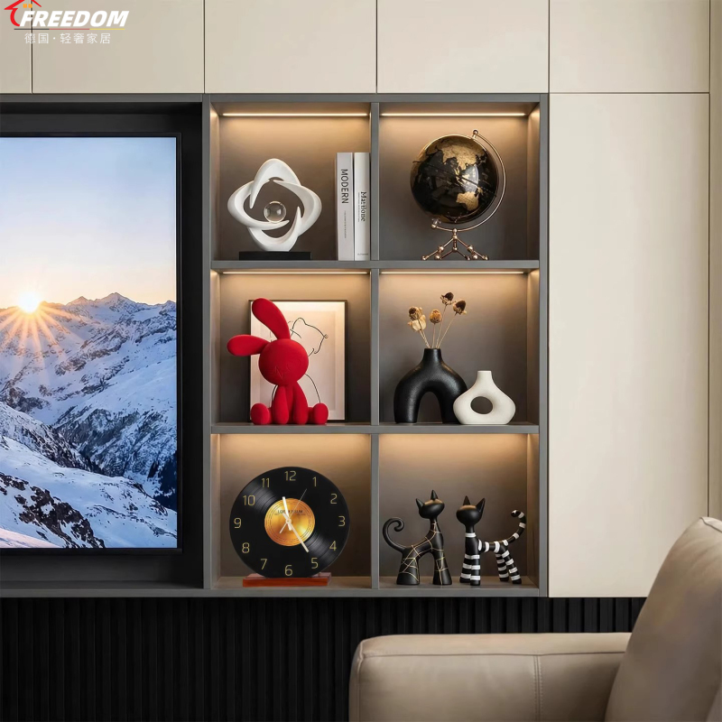 German-Style Minimalist Light Luxury Tv Cabinet, Record Display, Wine Cabinet, Wall Niche, Home Decor, High-End Niche Items
