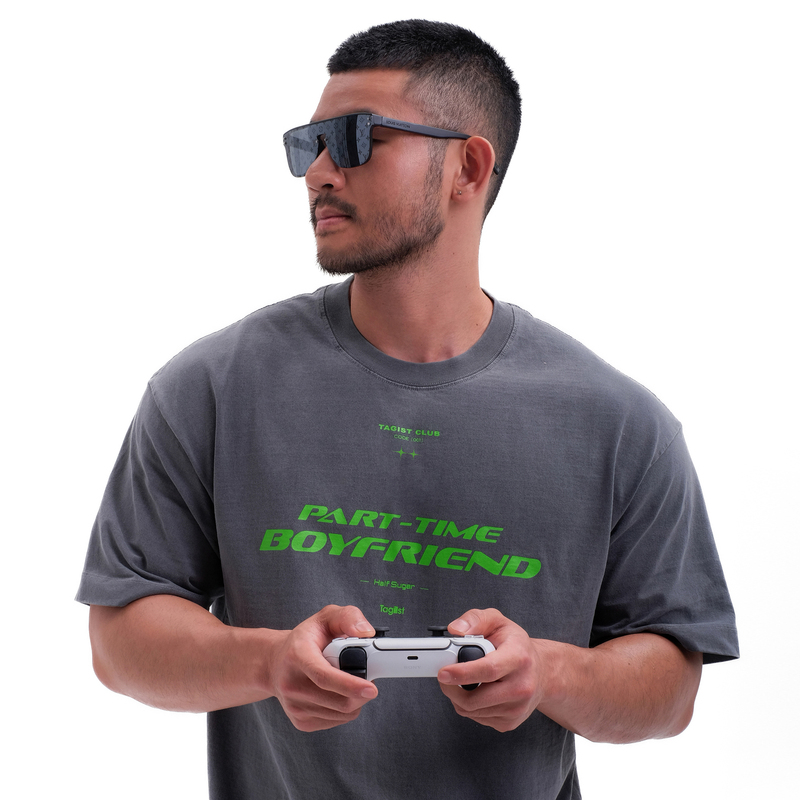 Tagist “Part-Time Boyfriend” Pure Cotton T-Shirt, Loose Fit, Dropped Shoulders, Washed Process, Skin-Friendly and Soft Tagist “Part-Time Boyfriend” Pure Cotton T-Shirt, Loose Fit, Dropped Shoulders, Washed Process, Skin-Friendly and Soft