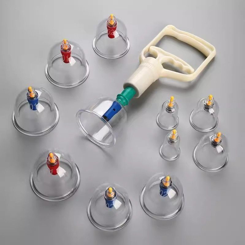 Vacuum Cupping Device for Home Use, a Complete Set of Air-Extraction Cupping for Removing Dampness and Unblocking Meridians, Manual Special Air Tank