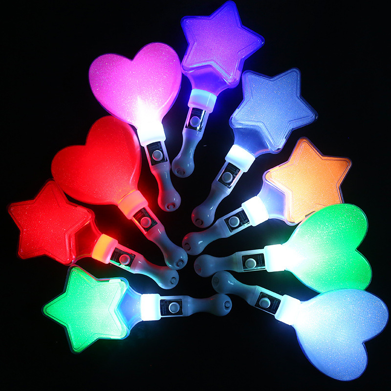 Heart-Shaped Glow Sticks Concert Bar Five-Pointed Star Light Sticks Stage Cheering Handheld Flashing Sticks Event Atmosphere Props Heart-Shaped Glow Sticks Concert Bar Five-Pointed Star Light Sticks Stage Cheering Handheld Flashing Sticks Event Atmosphere Props