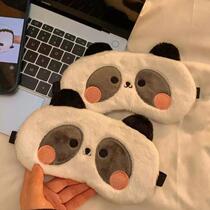 Cute panda eye mask for girls to block light for sleep not only for lunch break but also for sleeping to relieve eye fatigue cartoon plush winter