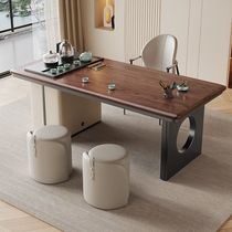New Chinese style solid wood tea table integrated into a complete set of high-end commercial home balcony light luxury modern simple Kung Fu tea table