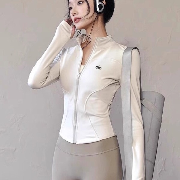 American Professional Quick-Drying Yoga Jacket for Women, Slim Fit, Outdoor Sports, Running, Fitness, Long-Sleeved Sun Protection Clothing